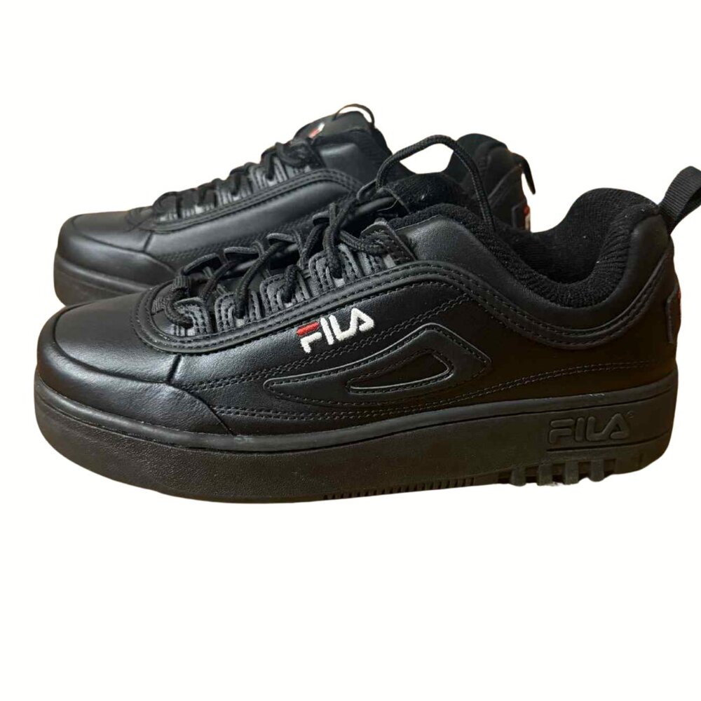 FILA Disruptor II FX-100 Lux Kids 6.5 Black Chunky Y2K Sneakers School Weather